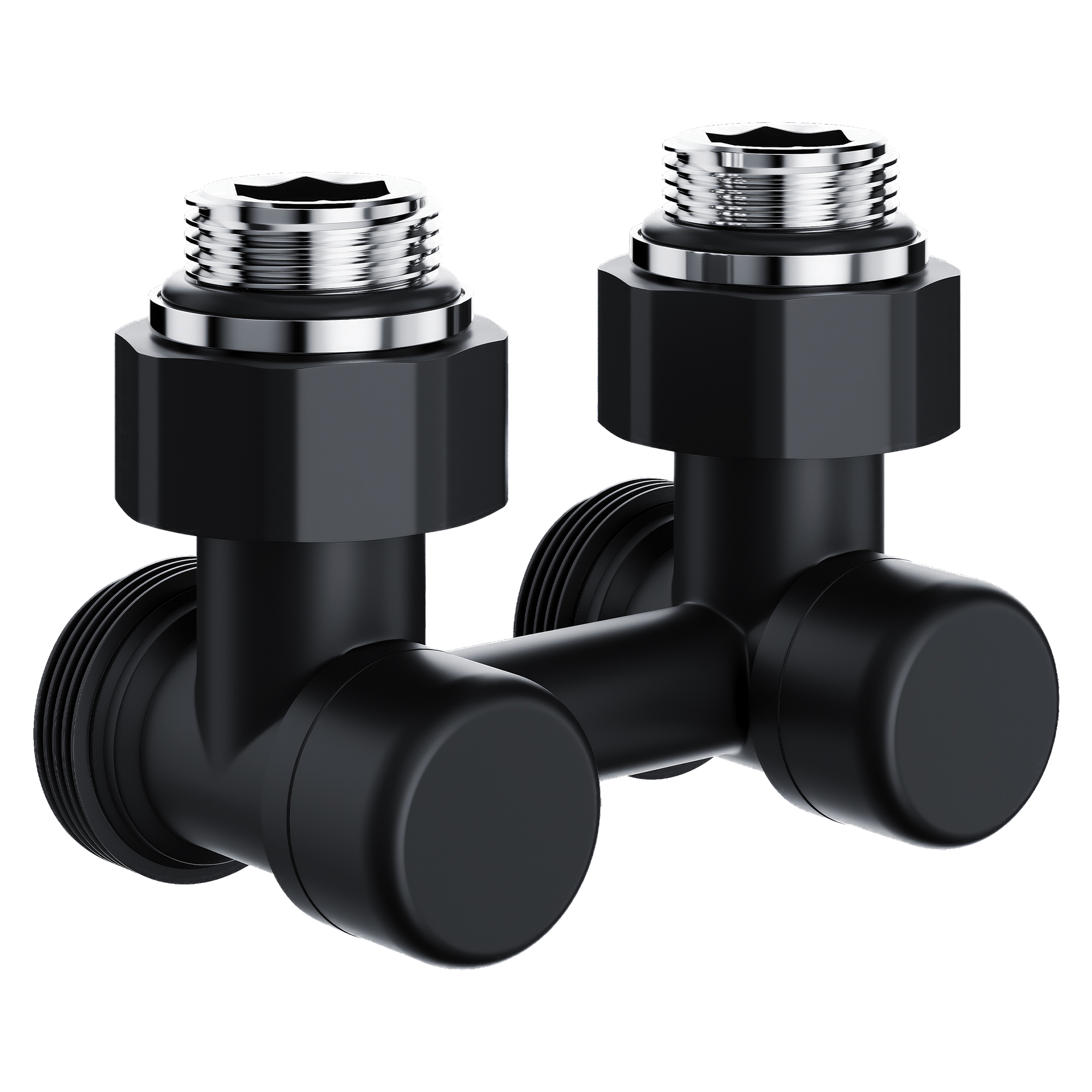 Узел нижнего подключения ROYAL THERMO Design угловой 1/2х3/4 "ЕК (черный)