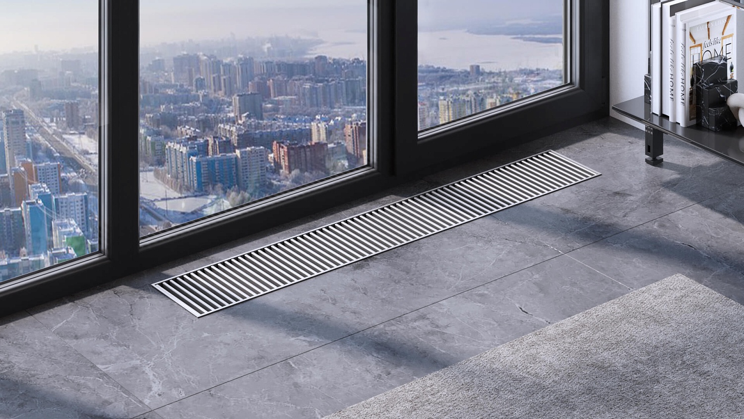 Конвектор внутрипольный с вентилятором