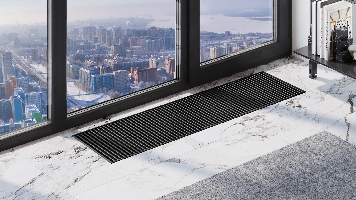 Конвектор внутрипольный с вентилятором