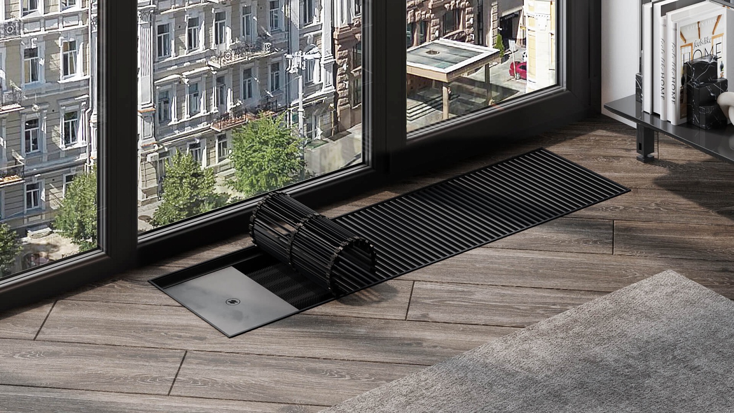 Конвектор внутрипольный с вентилятором