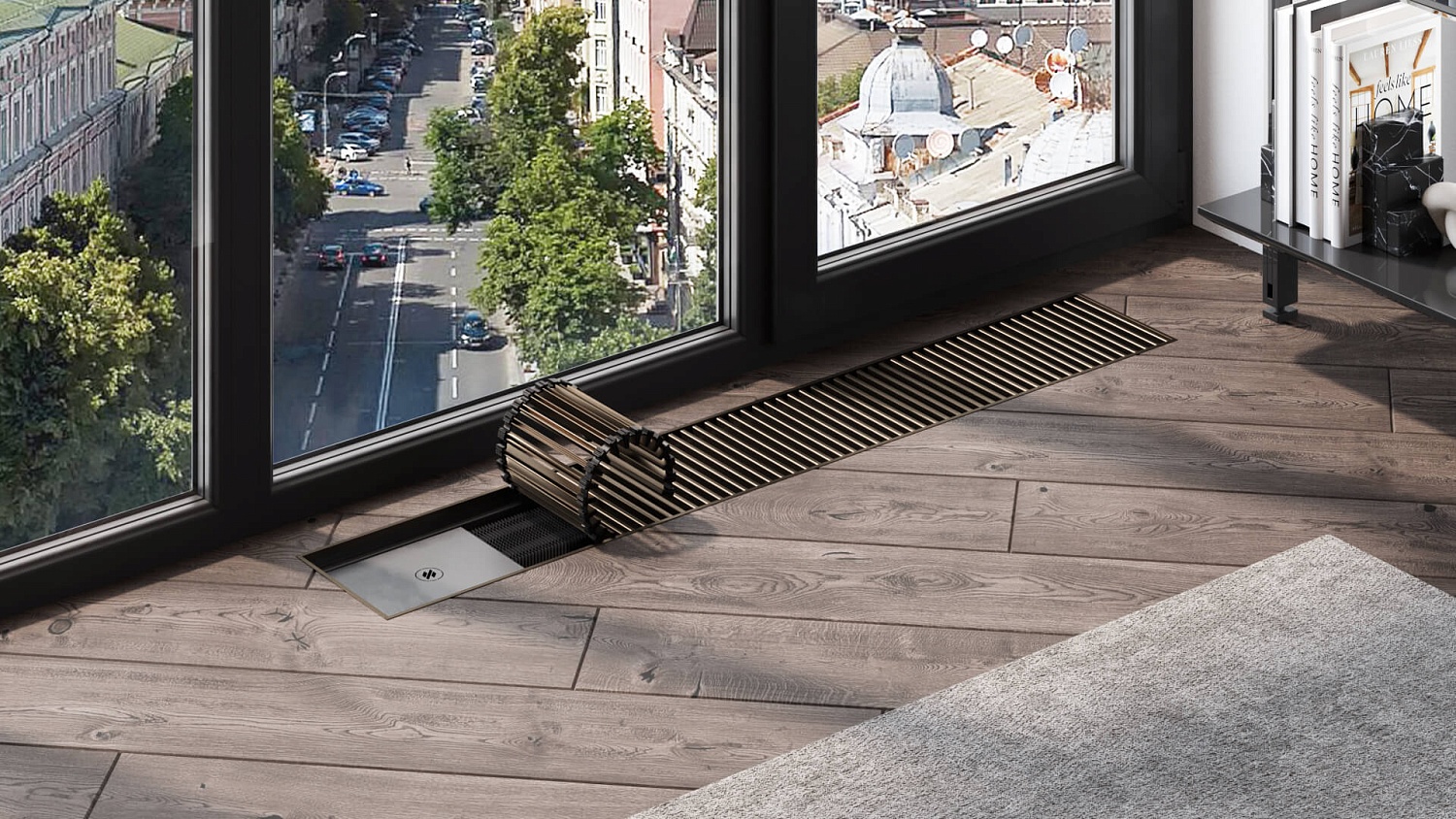 Конвектор внутрипольный с вентилятором