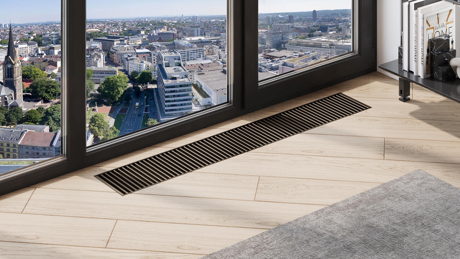 Конвектор внутрипольный с вентилятором