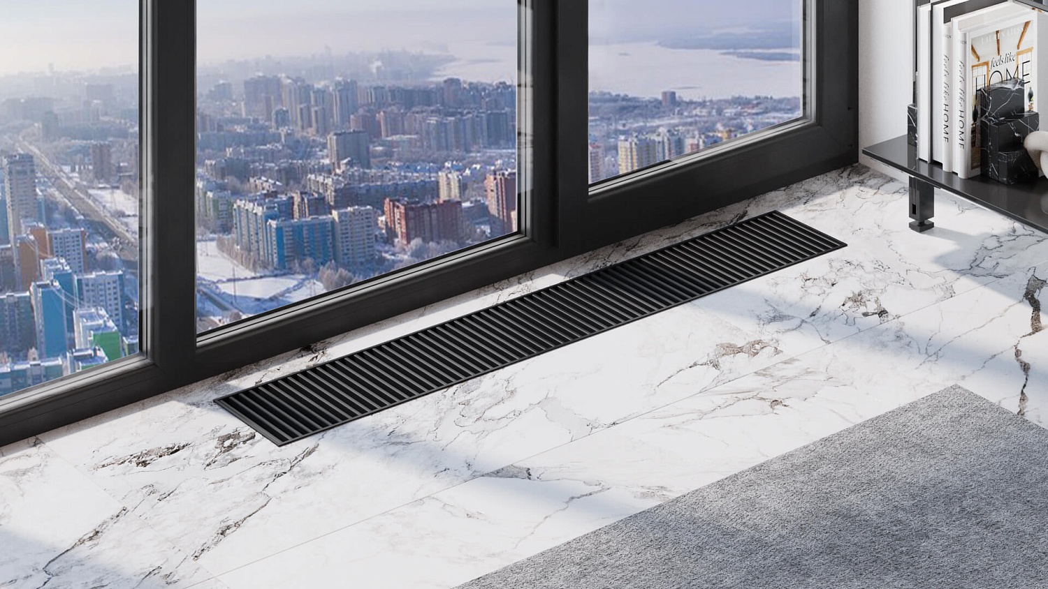 Конвектор внутрипольный с вентилятором