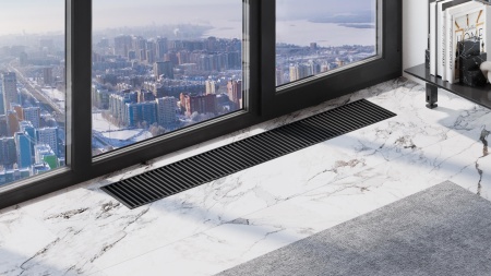 Конвектор внутрипольный с вентилятором