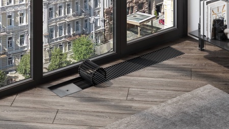 Конвектор внутрипольный с вентилятором